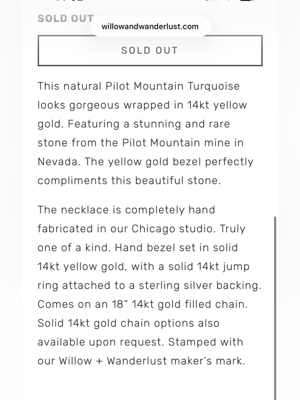 Pilot mountain turquoise necklace - Picture 3 of 7